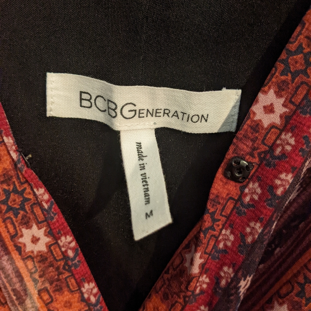 Bcbgeneration Red Patterned Dress With Pockets - image 2